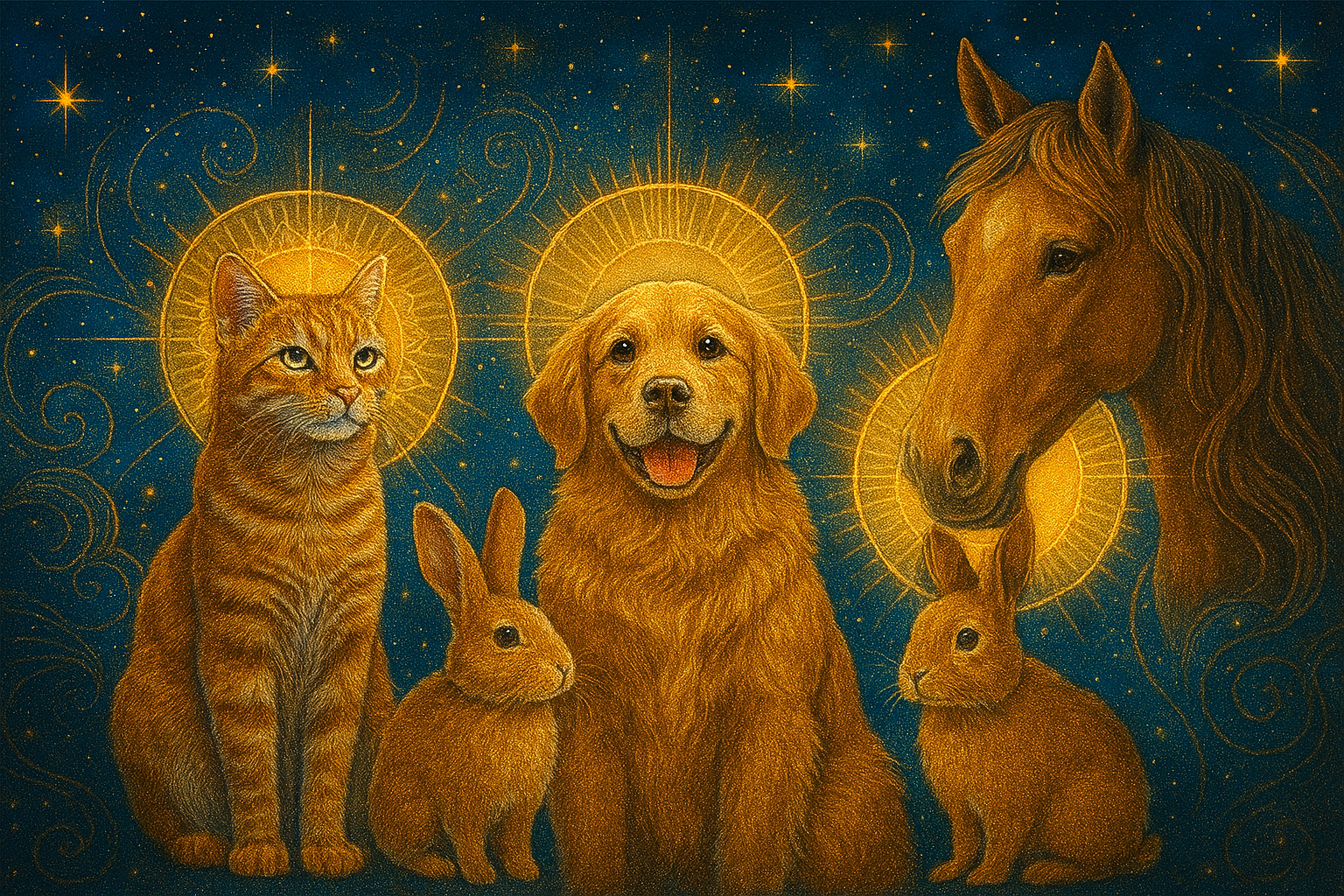 Animaux - Chat, lapin, chie, cheval -Communication animale